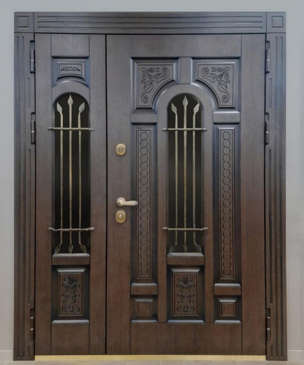 Полуторная дверь со стеклами