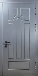 Металлическая дверь для квартиры с отделкой из панелей МДФ RAL серого цвета Металлическая дверь для квартиры с отделкой из панелей МДФ RAL серого цвета