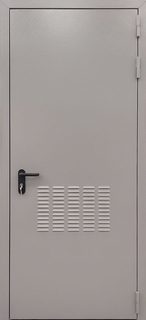Огнестойкая металлическая однопольная дверь с вентиляционными отверстиями